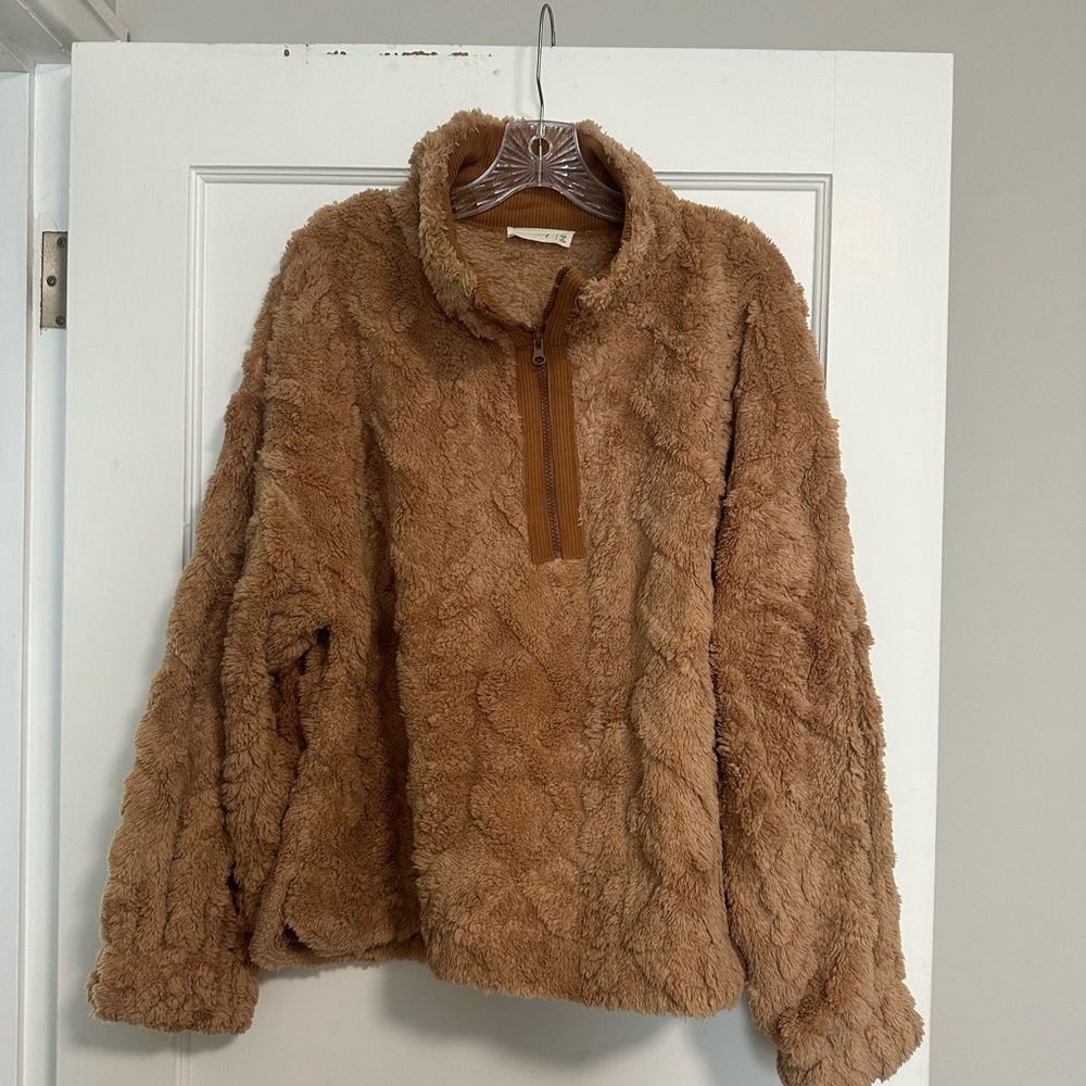 Cozy Brown Fleece Pullover